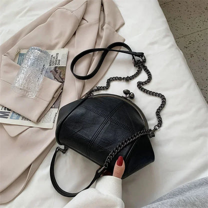 Women's PU Leather Shoulder Waterproof Shell Chain Handbag Ladies Fashion Designer Crossbody Sling Messenger Bag for Female