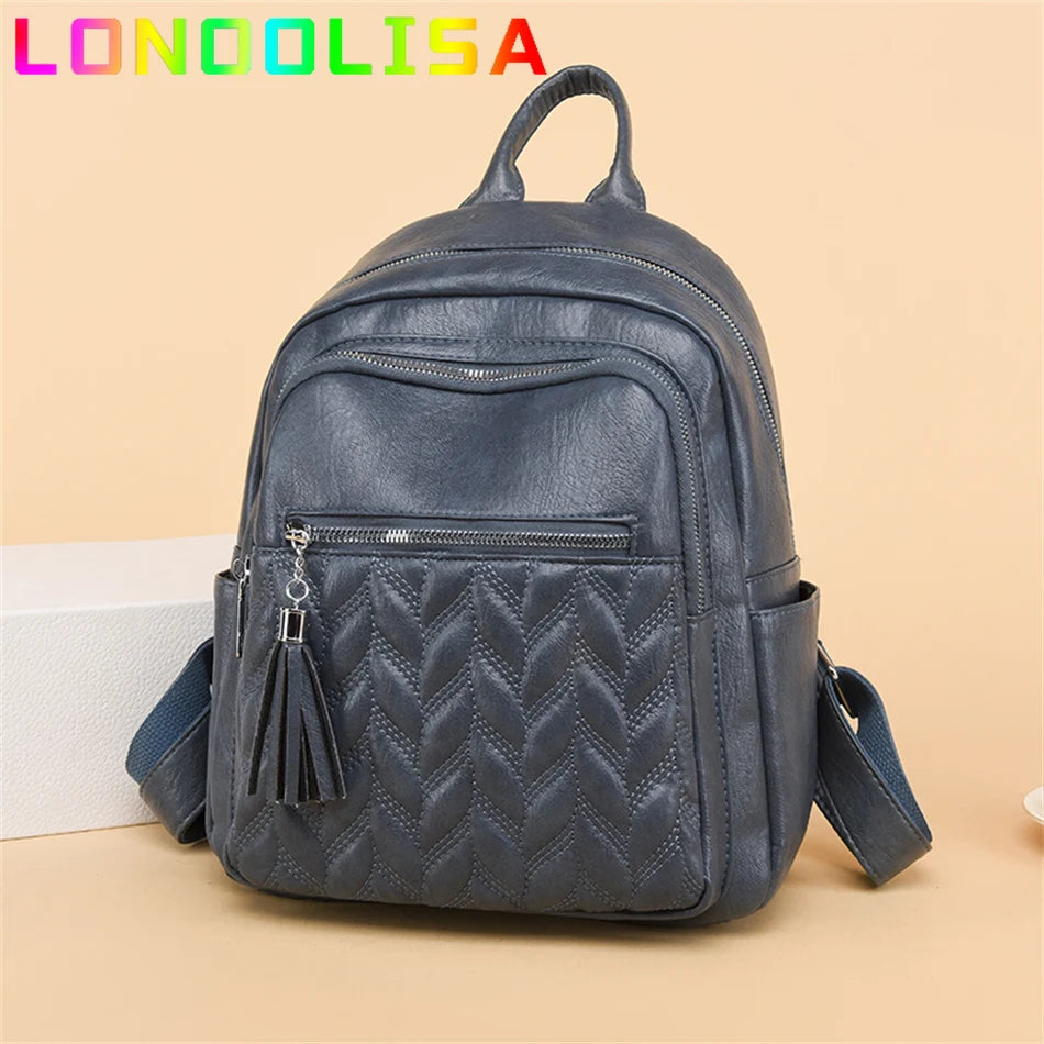 Women's Quality PU Leather Back Pack Shoulder Bags Handbag Retro Female Backpack School Bags for Teenager Girl Rucksack Mochilas