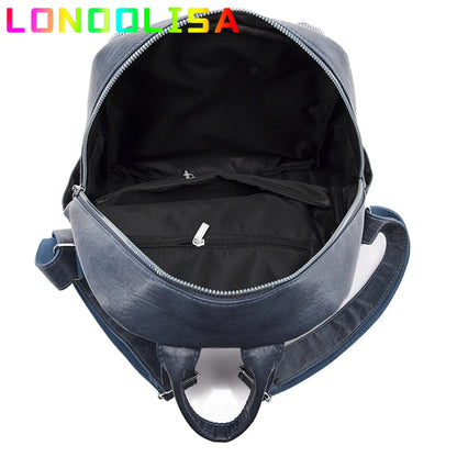 Women's Quality PU Leather Back Pack Shoulder Bags Handbag Retro Female Backpack School Bags for Teenager Girl Rucksack Mochilas