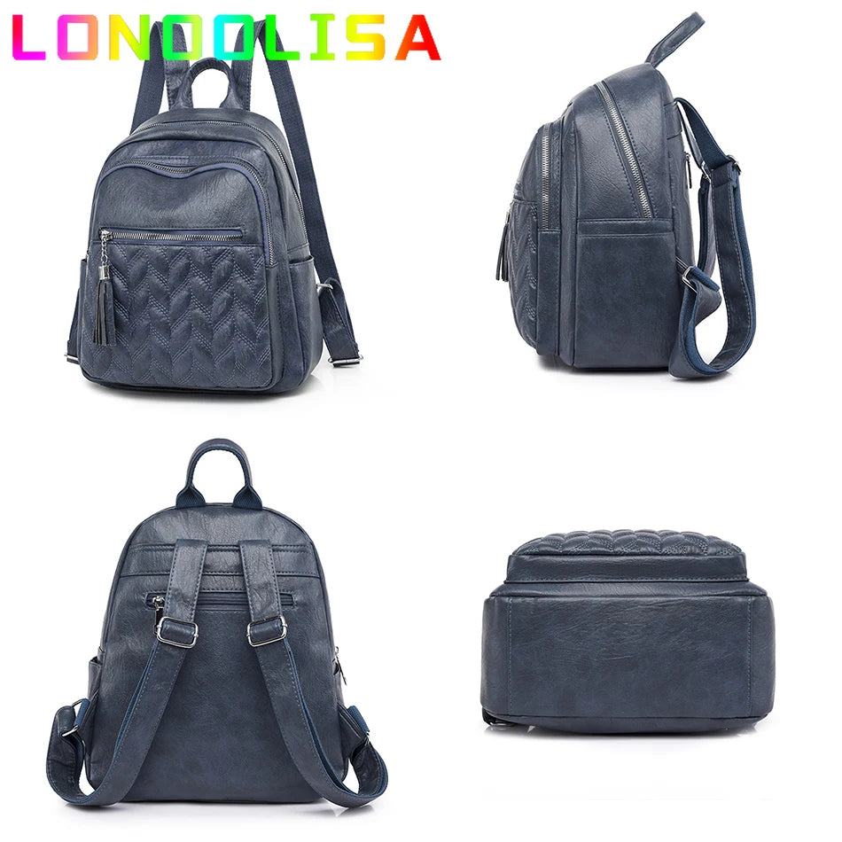 Women's Quality PU Leather Back Pack Shoulder Bags Handbag Retro Female Backpack School Bags for Teenager Girl Rucksack Mochilas