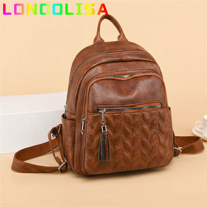 Women's Quality PU Leather Back Pack Shoulder Bags Handbag Retro Female Backpack School Bags for Teenager Girl Rucksack Mochilas