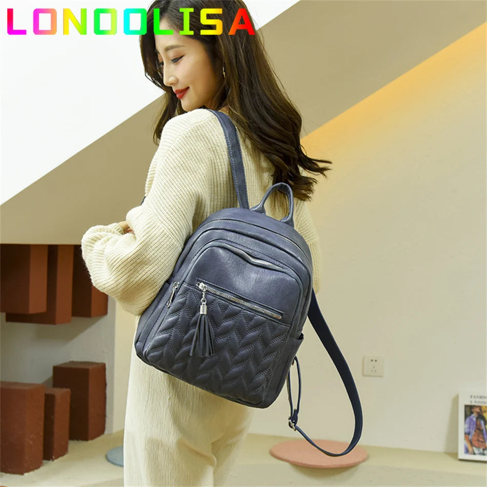 Women's Quality PU Leather Back Pack Shoulder Bags Handbag Retro Female Backpack School Bags for Teenager Girl Rucksack Mochilas