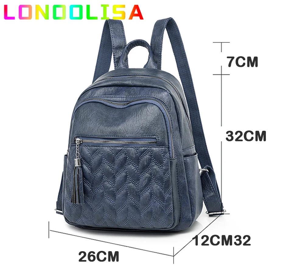 Women's Quality PU Leather Back Pack Shoulder Bags Handbag Retro Female Backpack School Bags for Teenager Girl Rucksack Mochilas