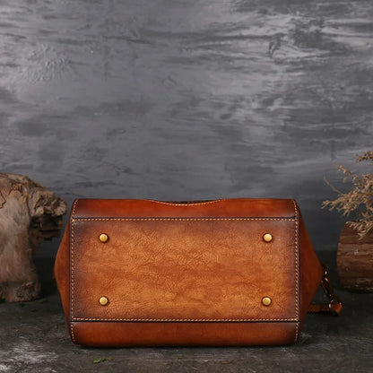 Women's Retro Handbag Totem Genuine Women Luxury Designer Single Shoulder Top Layer Cow Leather Crossbody Bags