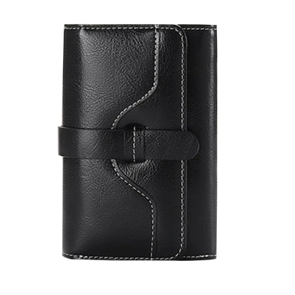 Women's Retro Leather Wallet Female Short Credit Card Holder Coin Purse Trifold Wallets for Girls Ladies Hasp Mony Bag