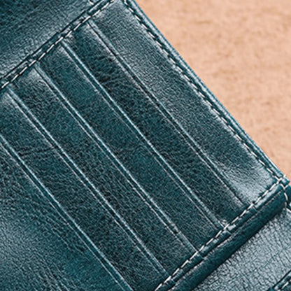Women's Retro Leather Wallet Female Short Credit Card Holder Coin Purse Trifold Wallets for Girls Ladies Hasp Mony Bag