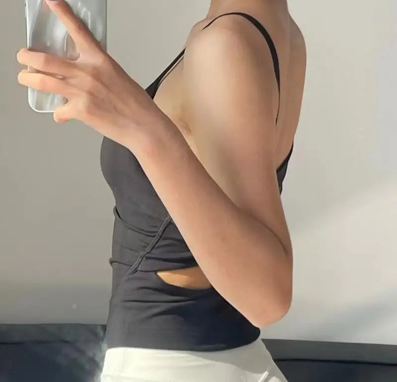 Women's Sexy Tank With Padded Bra Comfortable Tanks Soft Girl Ladies  Cropped Vest
