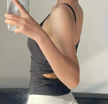 Women's Sexy Tank With Padded Bra Comfortable Tanks Soft Girl Ladies  Cropped Vest
