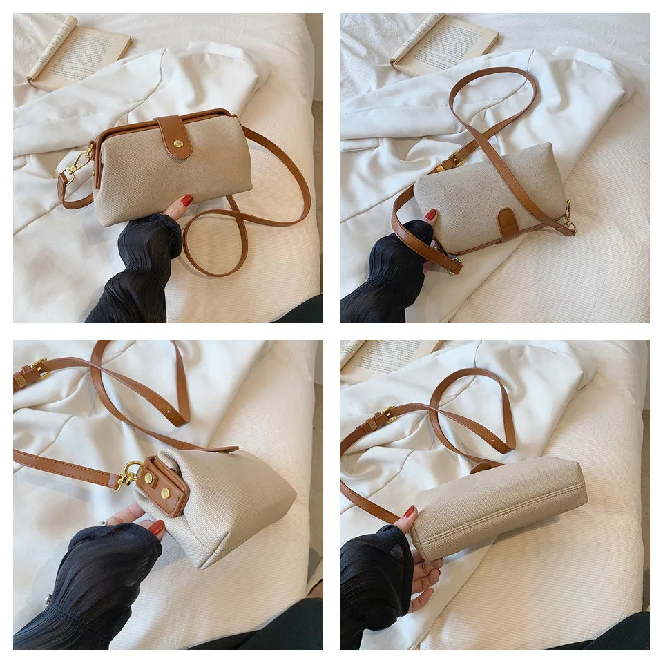 Women's Shoulder Bag Canvas Handbag Large Capacity New Fashion Messenger Bag Small Fashion Women's Single Shoulder Tote