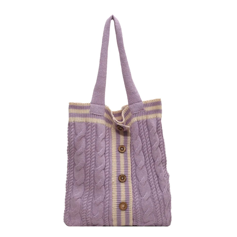 Women's Shoulder Bag Knit Handbag Large Capacity New Fashion Messenger Bag Small Fashion Women's Single Shoulder Tote
