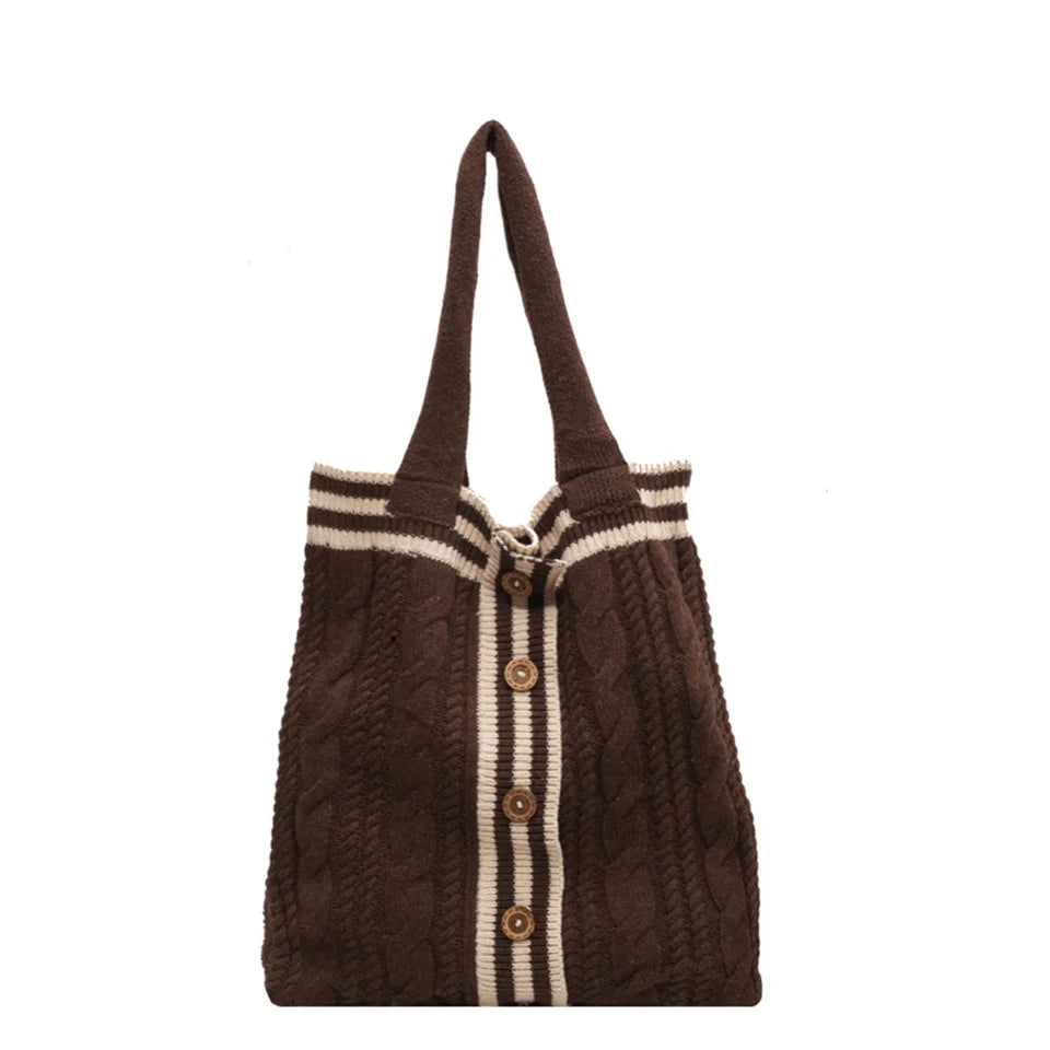 Women's Shoulder Bag Knit Handbag Large Capacity New Fashion Messenger Bag Small Fashion Women's Single Shoulder Tote