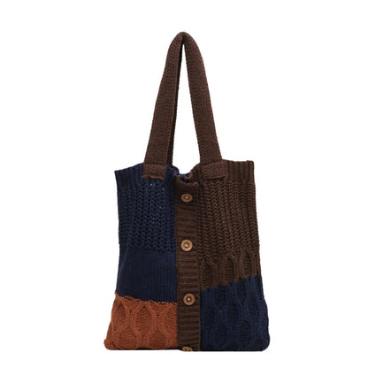 Women's Shoulder Bag Knit Handbag Large Capacity New Fashion Messenger Bag Small Fashion Women's Single Shoulder Tote