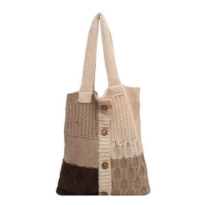 Women's Shoulder Bag Knit Handbag Large Capacity New Fashion Messenger Bag Small Fashion Women's Single Shoulder Tote