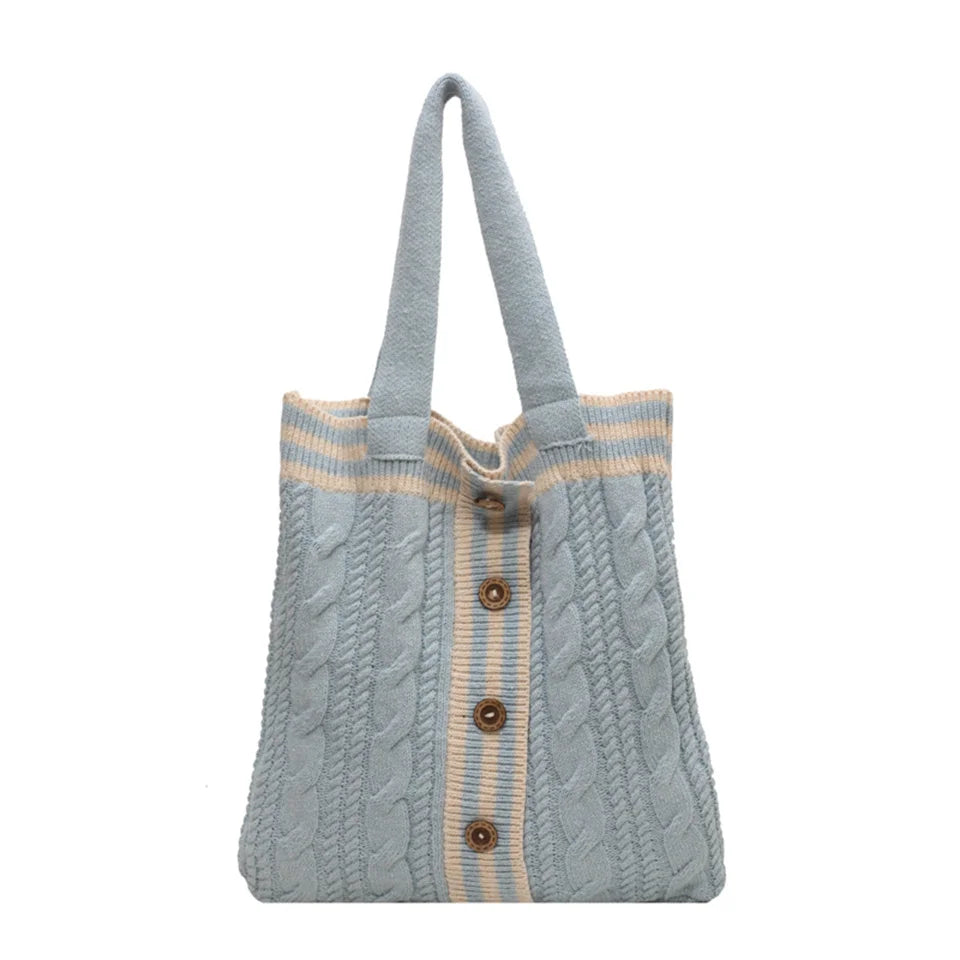 Women's Shoulder Bag Knit Handbag Large Capacity New Fashion Messenger Bag Small Fashion Women's Single Shoulder Tote