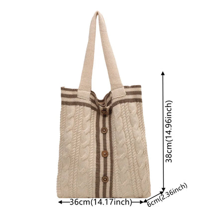 Women's Shoulder Bag Knit Handbag Large Capacity New Fashion Messenger Bag Small Fashion Women's Single Shoulder Tote