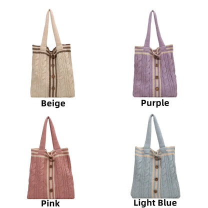 Women's Shoulder Bag Knit Handbag Large Capacity New Fashion Messenger Bag Small Fashion Women's Single Shoulder Tote