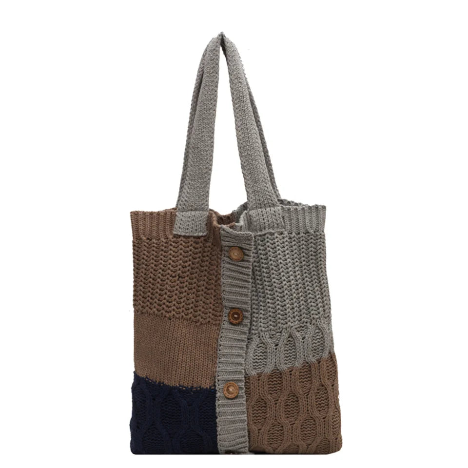 Women's Shoulder Bag Knit Handbag Large Capacity New Fashion Messenger Bag Small Fashion Women's Single Shoulder Tote