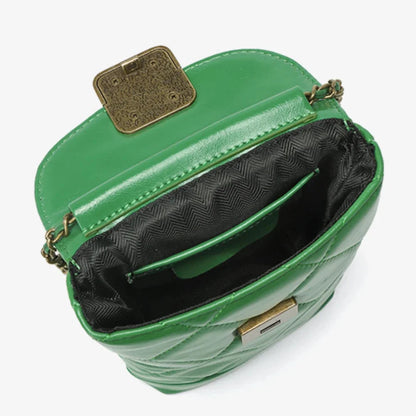 Women's Small Ball Strap Single Shoulder Cow Fashion Genuine Leather Mobile Phone Chain Bag