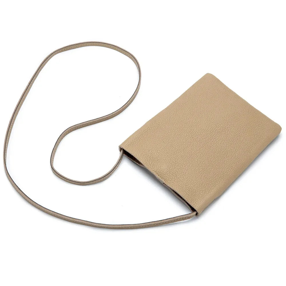 Women's Small Shoulder Lightweight and Fashionable Mini Soft Leather Phone Bag, Japanese Style Simple Commuter Crossbody Ba