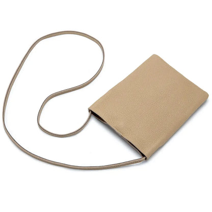 Women's Small Shoulder Lightweight and Fashionable Mini Soft Leather Phone Bag, Japanese Style Simple Commuter Crossbody Ba