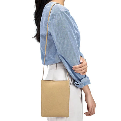 Women's Small Shoulder Lightweight and Fashionable Mini Soft Leather Phone Bag, Japanese Style Simple Commuter Crossbody Ba