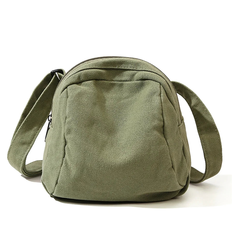 Women's Solid Color Versatile Canvas Shoulder Bags Large Capacity Advanced Sense Quality Ladies Fashion Commute Crossbody Bags