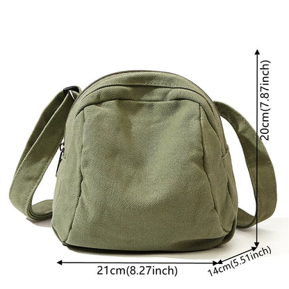 Women's Solid Color Versatile Canvas Shoulder Bags Large Capacity Advanced Sense Quality Ladies Fashion Commute Crossbody Bags