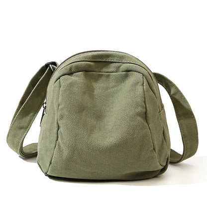 Women's Solid Color Versatile Canvas Shoulder Bags Large Capacity Advanced Sense Quality Ladies Fashion Commute Crossbody Bags