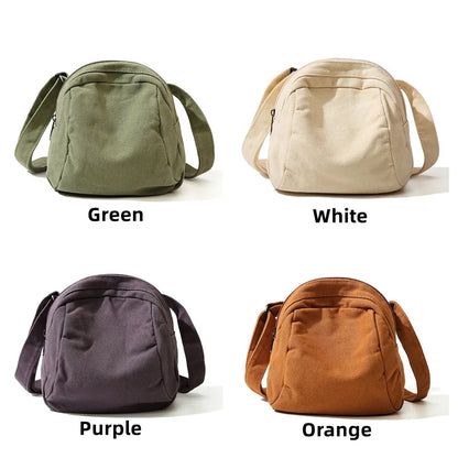 Women's Solid Color Versatile Canvas Shoulder Bags Large Capacity Advanced Sense Quality Ladies Fashion Commute Crossbody Bags