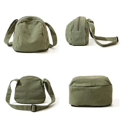 Women's Solid Color Versatile Canvas Shoulder Bags Large Capacity Advanced Sense Quality Ladies Fashion Commute Crossbody Bags
