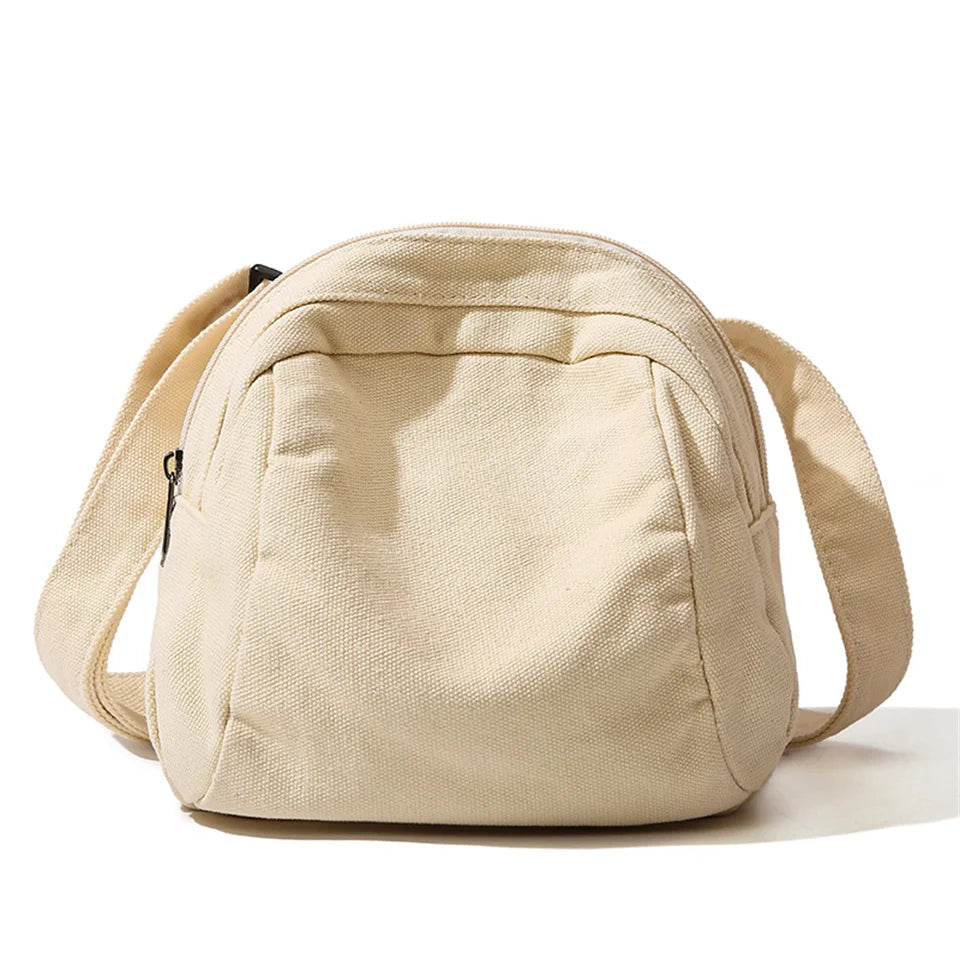 Women's Solid Color Versatile Canvas Shoulder Bags Large Capacity Advanced Sense Quality Ladies Fashion Commute Crossbody Bags