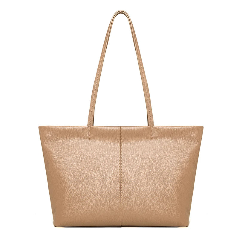 Women's Solid Genuine Leather Shoulder Crossbody Bags High Quality Large Capacity Cow Leather Handbags Female Messenger Tote Sac