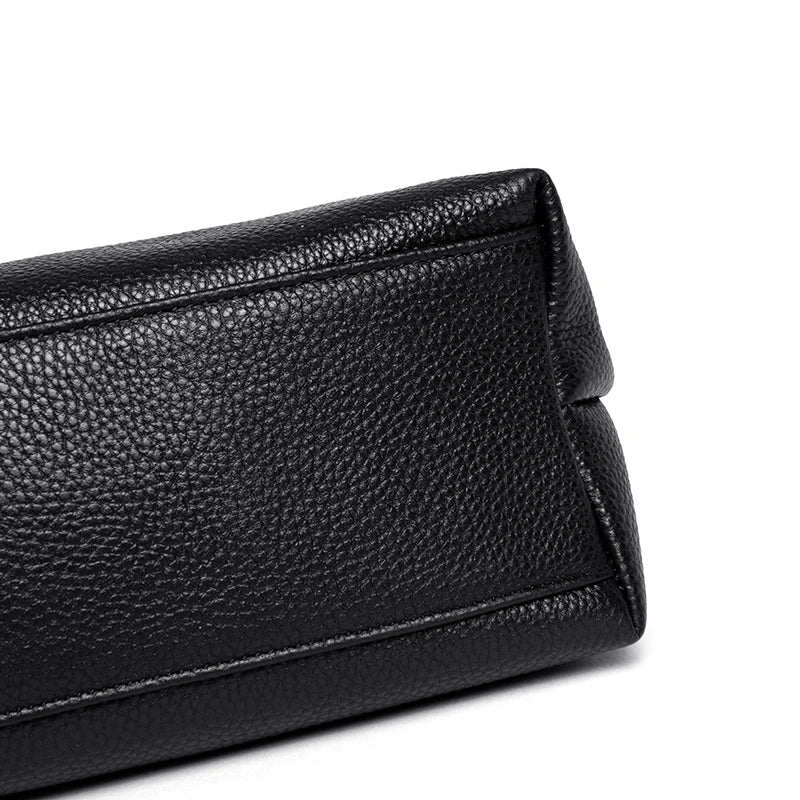 Women's Solid Genuine Leather Shoulder Crossbody Bags High Quality Large Capacity Cow Leather Handbags Female Messenger Tote Sac
