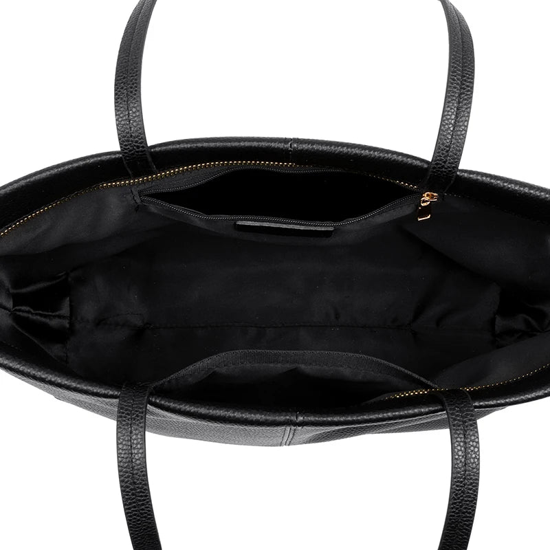 Women's Solid Genuine Leather Shoulder Crossbody Bags High Quality Large Capacity Cow Leather Handbags Female Messenger Tote Sac