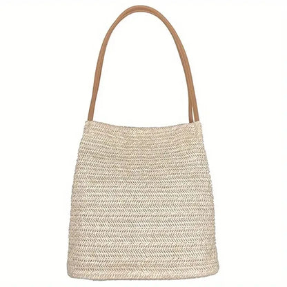 Women's Straw Beach Bag Bali Straw Handbag Lady Travel Woven Shoulder Bag Casual Summer Large Capacity Tote Bag For Holiday