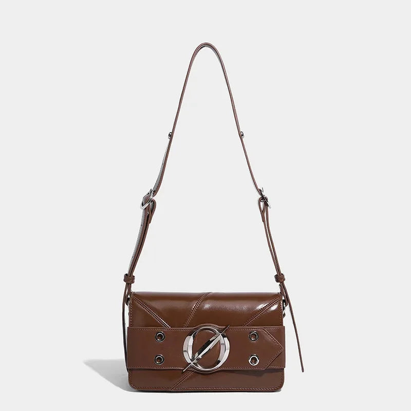 Women's Sweet And Cool Motorcycle Designer New Mineral 2024 High-end Small Square Fashionable Crossbody Tofu Bag