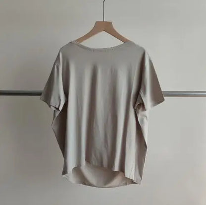 Women's T-shirt Simple Solid Color O-neck Tops Summer Ladies T-shirt Fashion Loose Ladies Clothing