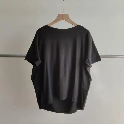 Women's T-shirt Simple Solid Color O-neck Tops Summer Ladies T-shirt Fashion Loose Ladies Clothing