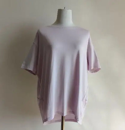 Women's T-shirt Simple Solid Color O-neck Tops Summer Ladies T-shirt Fashion Loose Ladies Clothing