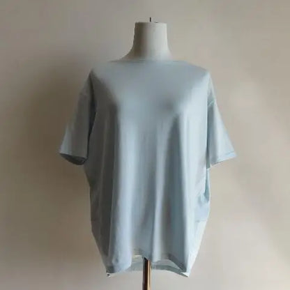 Women's T-shirt Simple Solid Color O-neck Tops Summer Ladies T-shirt Fashion Loose Ladies Clothing