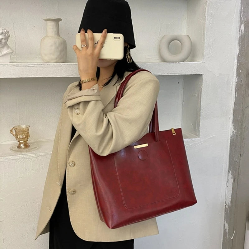 Women's Top Handle Satchel Bag PU Shoulder Bag Large Capacity Handbag Tote Bags