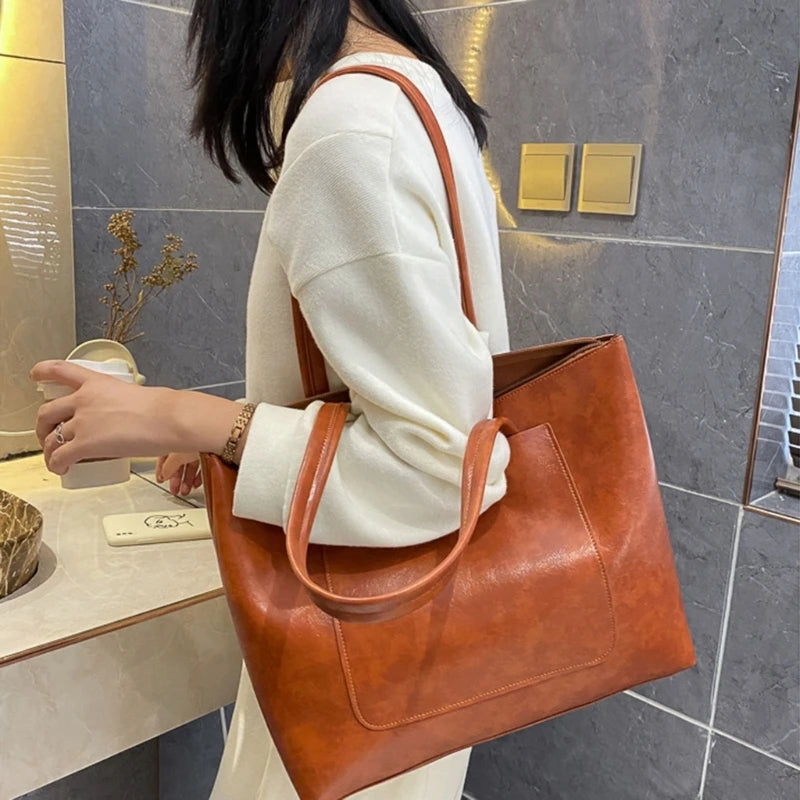 Women's Top Handle Satchel Bag PU Shoulder Bag Large Capacity Handbag Tote Bags