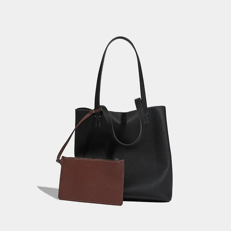 Women's Tote 2024 Simple High Quality Shoulder Fashionable and Versatile Large Capacity Shopping Bag Casual Handbag