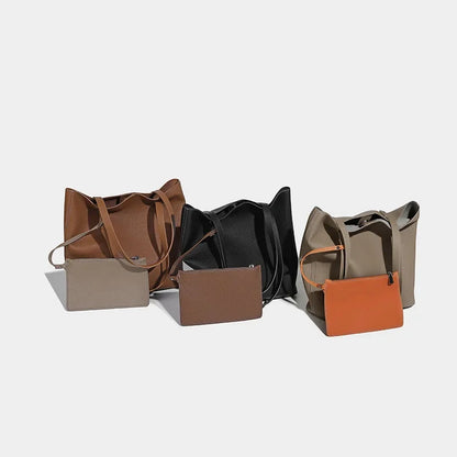 Women's Tote 2024 Simple High Quality Shoulder Fashionable and Versatile Large Capacity Shopping Bag Casual Handbag