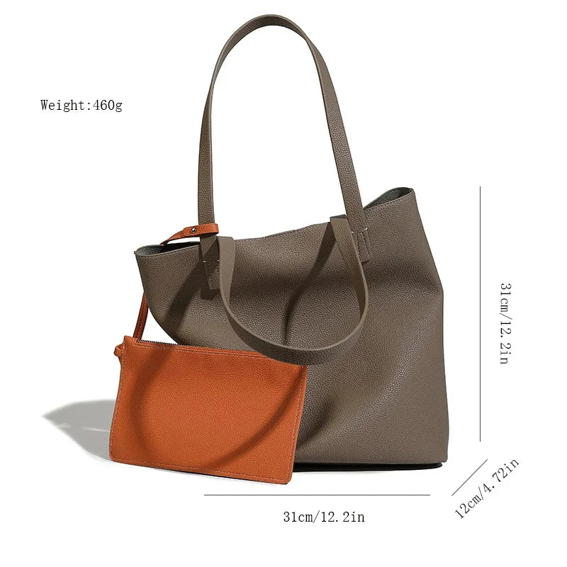 Women's Tote 2024 Simple High Quality Shoulder Fashionable and Versatile Large Capacity Shopping Bag Casual Handbag