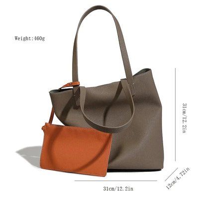 Women's Tote 2024 Simple High Quality Shoulder Fashionable and Versatile Large Capacity Shopping Bag Casual Handbag