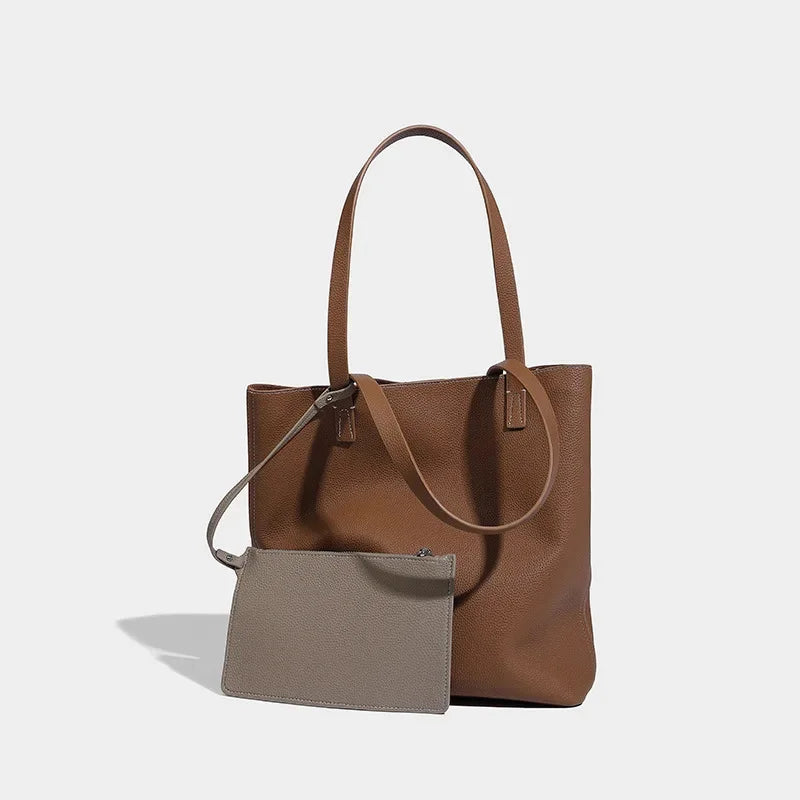 Women's Tote 2024 Simple High Quality Shoulder Fashionable and Versatile Large Capacity Shopping Bag Casual Handbag