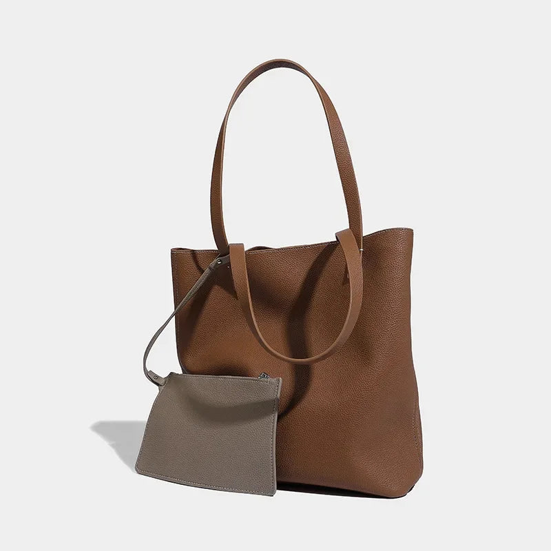 Women's Tote 2024 Simple High Quality Shoulder Fashionable and Versatile Large Capacity Shopping Bag Casual Handbag