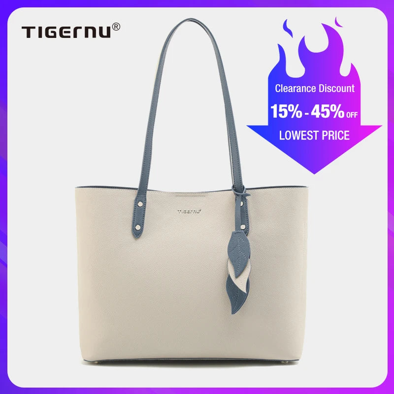 Women's Tote Bag With Zipper Genuine Leather Ladies Handbags Shoulder Bags For Women Tote Leisure Dating Female Bolsas Feminina