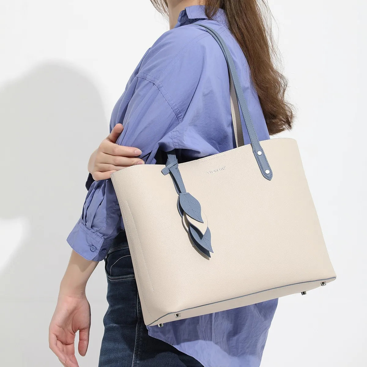 Women's Tote Bag With Zipper Genuine Leather Ladies Handbags Shoulder Bags For Women Tote Leisure Dating Female Bolsas Feminina
